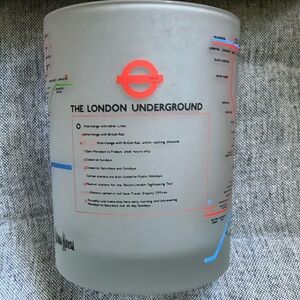London Underground Subway Neiman Marcus frosted crystal double highball glass